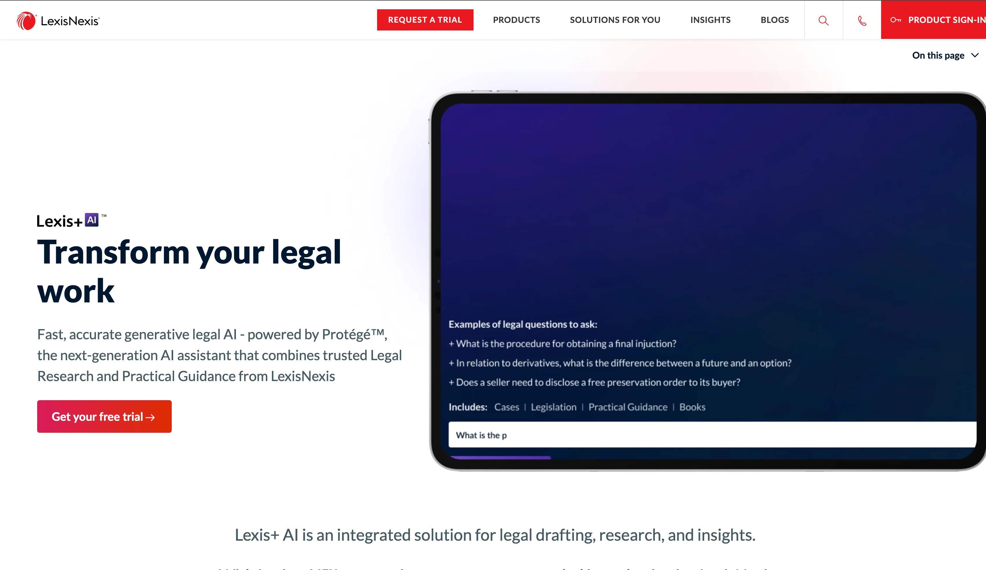 AI for Legal Work with Lexis Plus AI